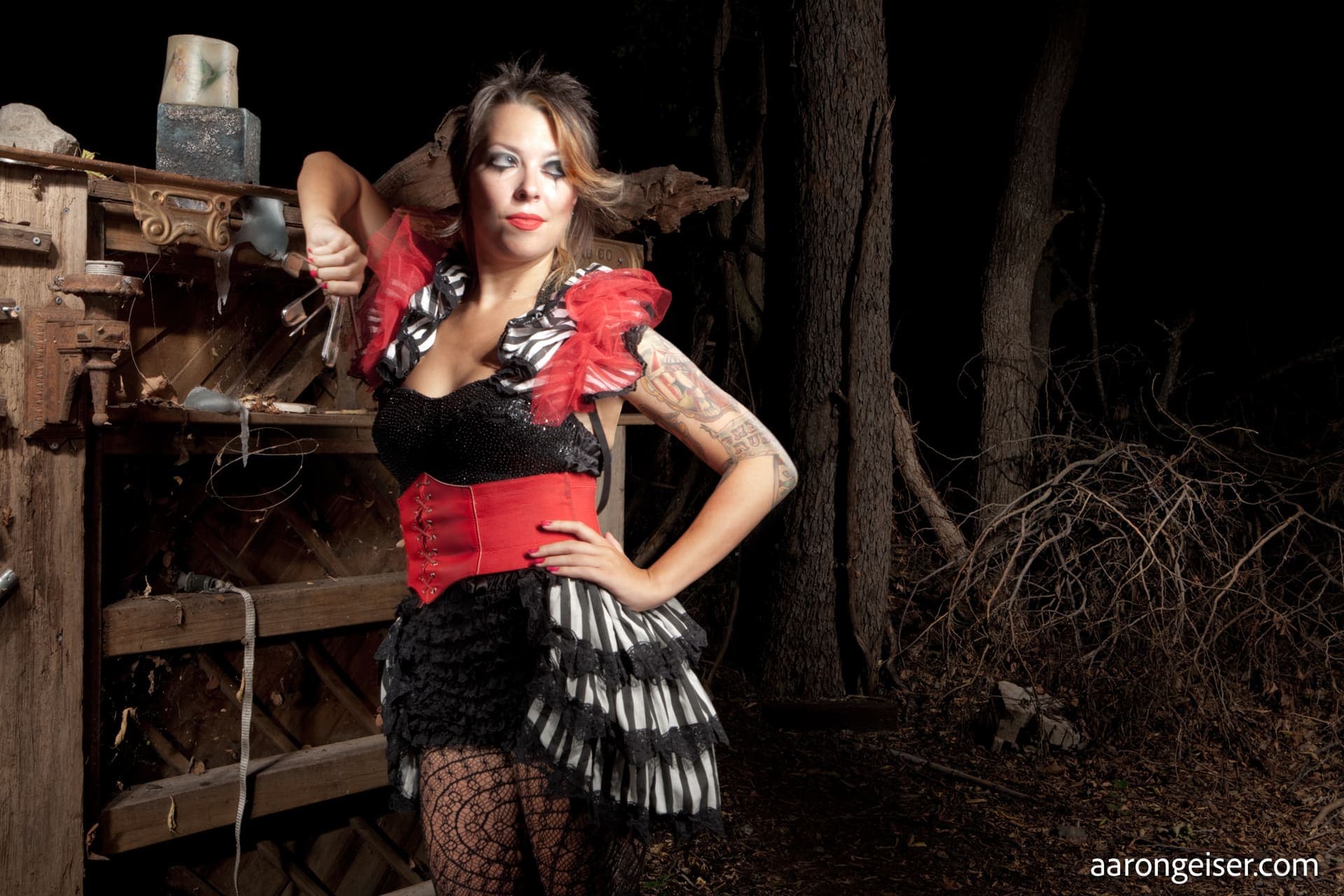 Ballyhoo Betty of the 999 Eyes Freakshow at The Enchanted Forest in Austin, Texas.