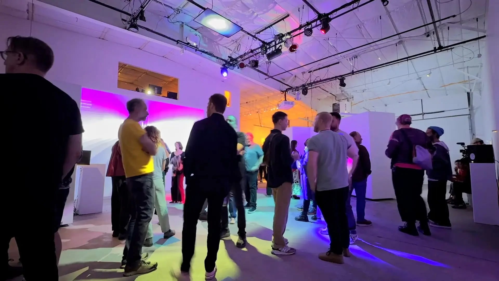The colorful opening night of Ambient Intelligence at Relay Santa Fe, presented with Currents New Media